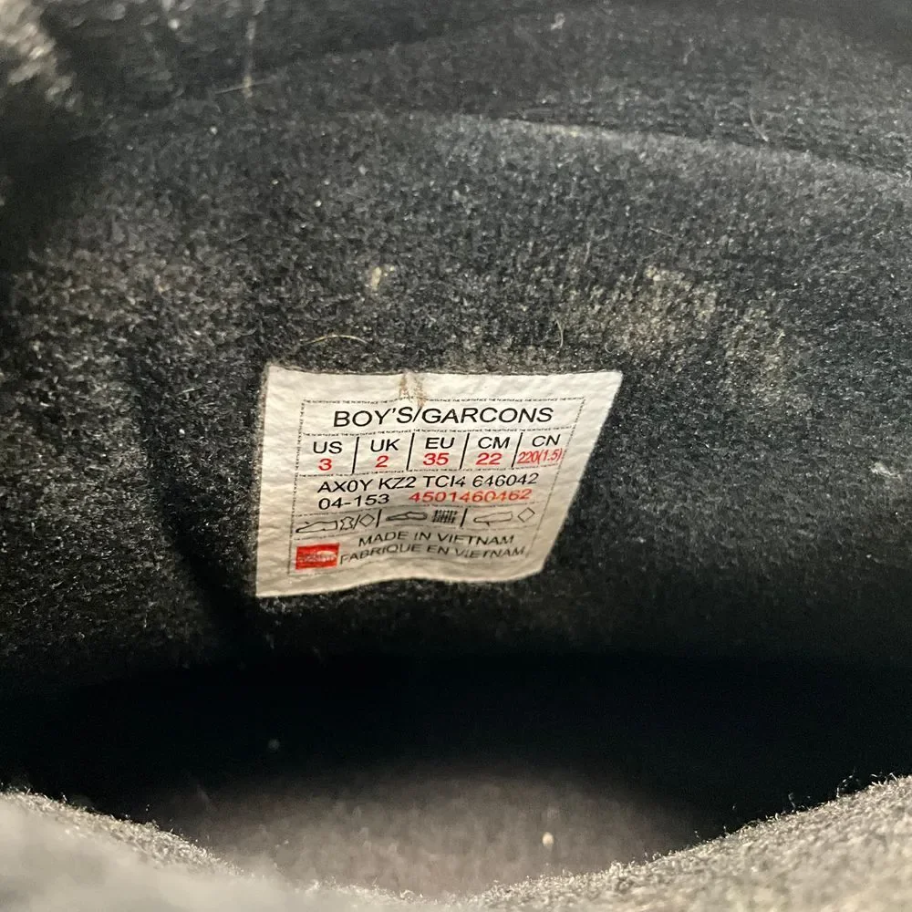 The North Face Kids Waterproof Winter Snow Boots Black Outdoor Hiking Shoes Sz 3